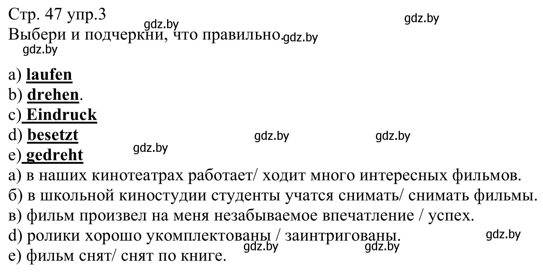 Решение номер 3 (страница 47) гдз по немецкому языку 8 класс Будько, Урбанович, рабочая тетрадь