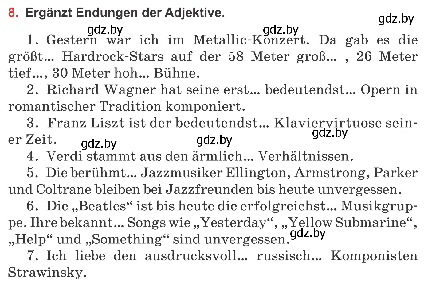 Условие номер 8 (страница 102) гдз по немецкому языку 8 класс Будько, Урбанович, учебник