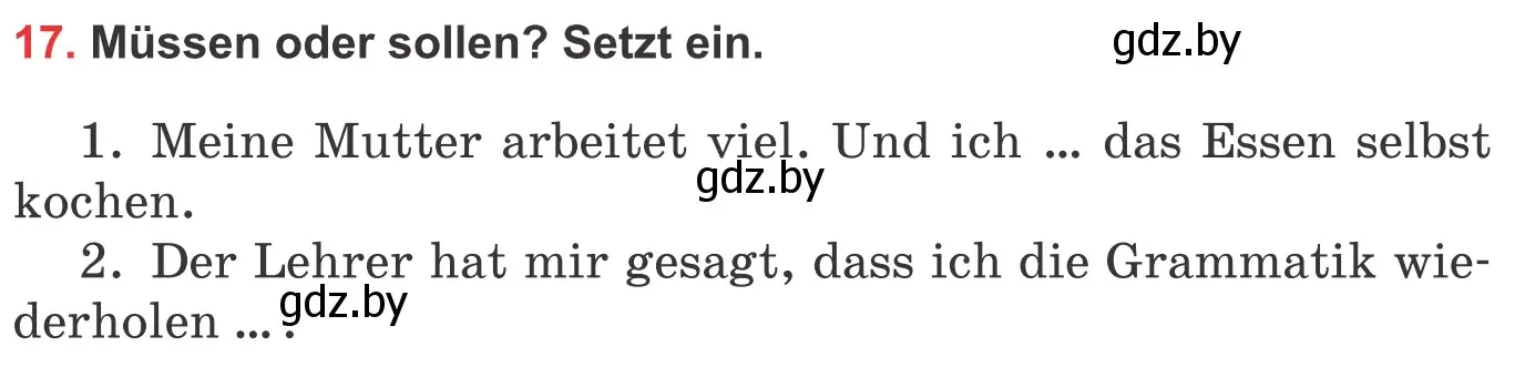 Условие номер 17 (страница 249) гдз по немецкому языку 8 класс Будько, Урбанович, учебник