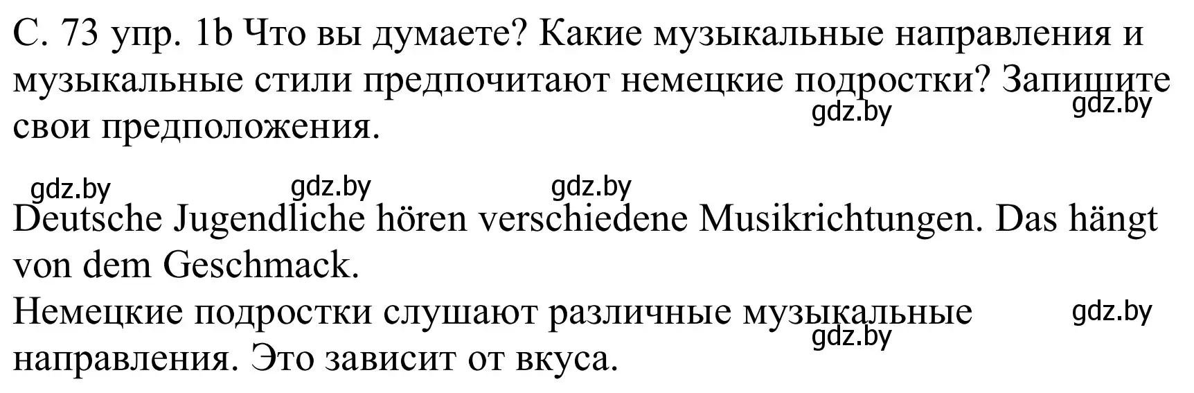 Решение номер 1b (страница 73) гдз по немецкому языку 8 класс Будько, Урбанович, учебник