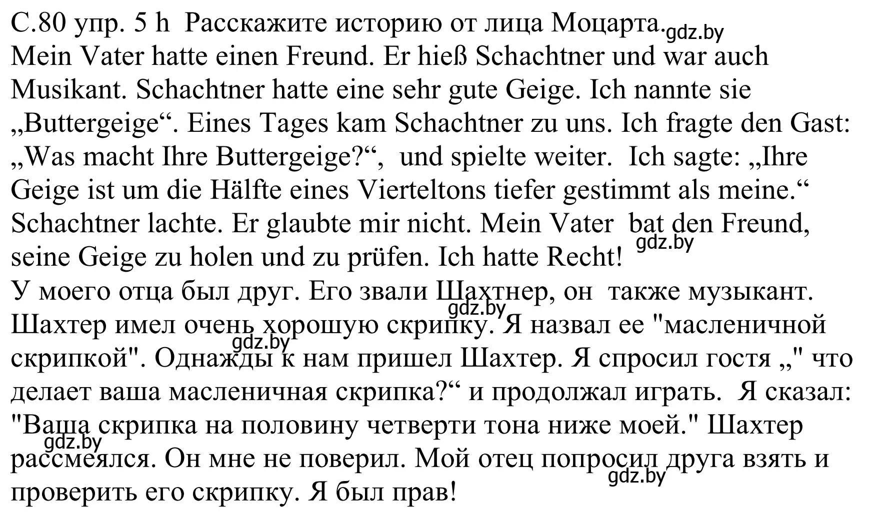 Решение номер 5h (страница 80) гдз по немецкому языку 8 класс Будько, Урбанович, учебник