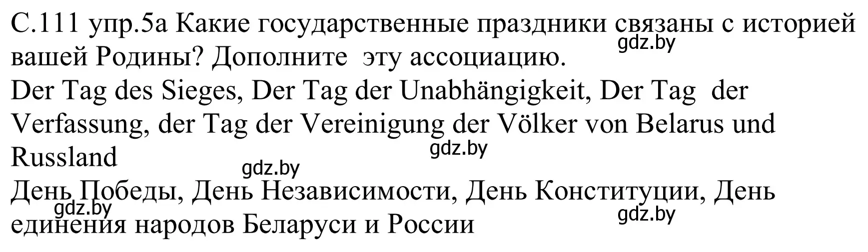 Решение номер 5a (страница 111) гдз по немецкому языку 8 класс Будько, Урбанович, учебник