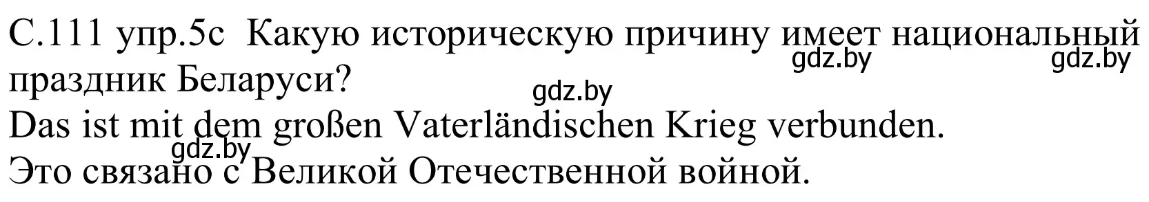 Решение номер 5c (страница 111) гдз по немецкому языку 8 класс Будько, Урбанович, учебник