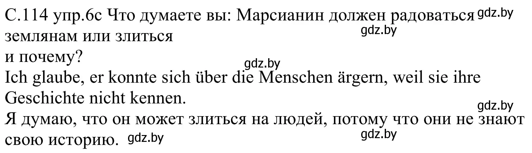 Решение номер 6c (страница 114) гдз по немецкому языку 8 класс Будько, Урбанович, учебник