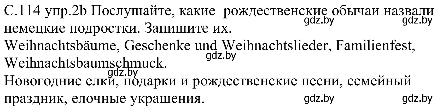 Решение номер 2b (страница 114) гдз по немецкому языку 8 класс Будько, Урбанович, учебник