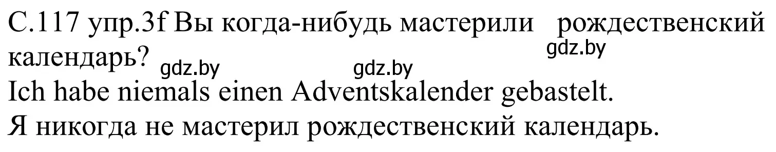 Решение номер 3f (страница 117) гдз по немецкому языку 8 класс Будько, Урбанович, учебник