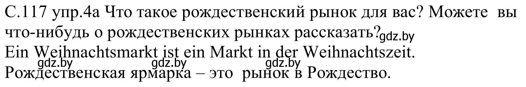 Решение номер 4a (страница 117) гдз по немецкому языку 8 класс Будько, Урбанович, учебник