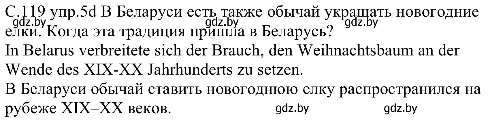 Решение номер 5d (страница 119) гдз по немецкому языку 8 класс Будько, Урбанович, учебник