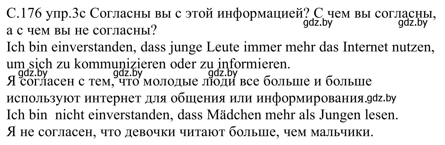 Решение номер 3c (страница 176) гдз по немецкому языку 8 класс Будько, Урбанович, учебник