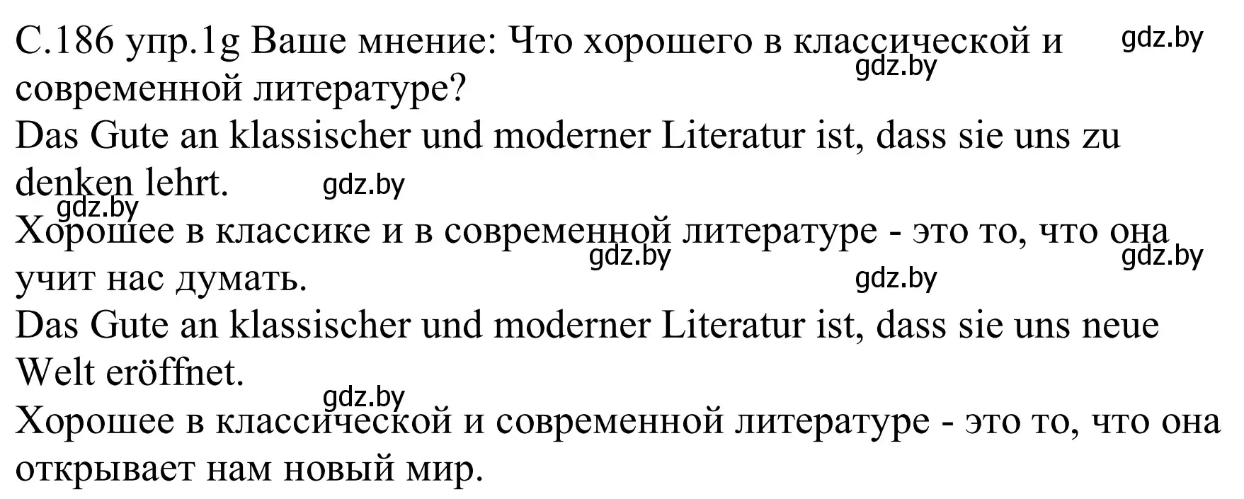 Решение номер 1g (страница 186) гдз по немецкому языку 8 класс Будько, Урбанович, учебник