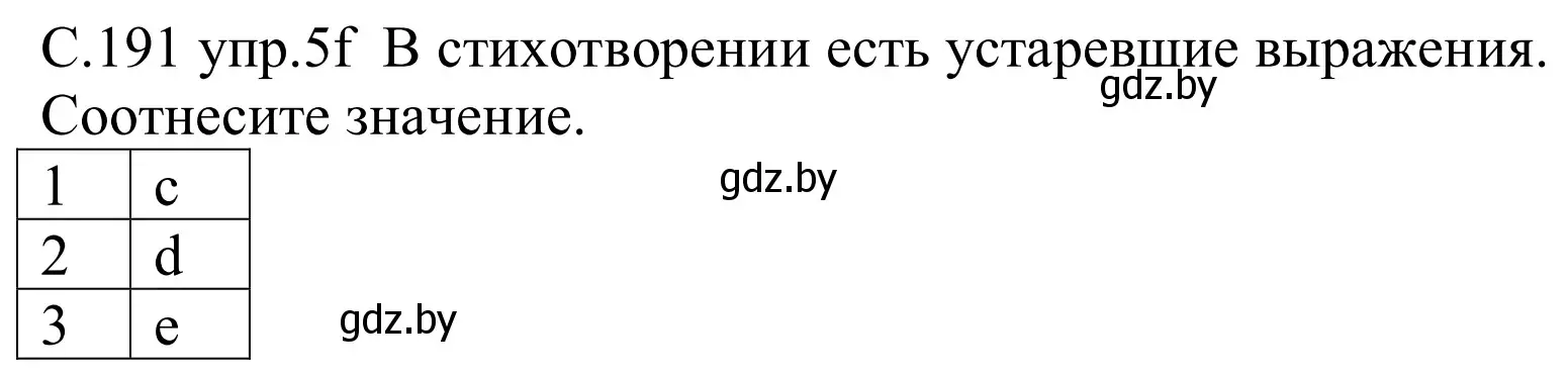 Решение номер 5f (страница 191) гдз по немецкому языку 8 класс Будько, Урбанович, учебник