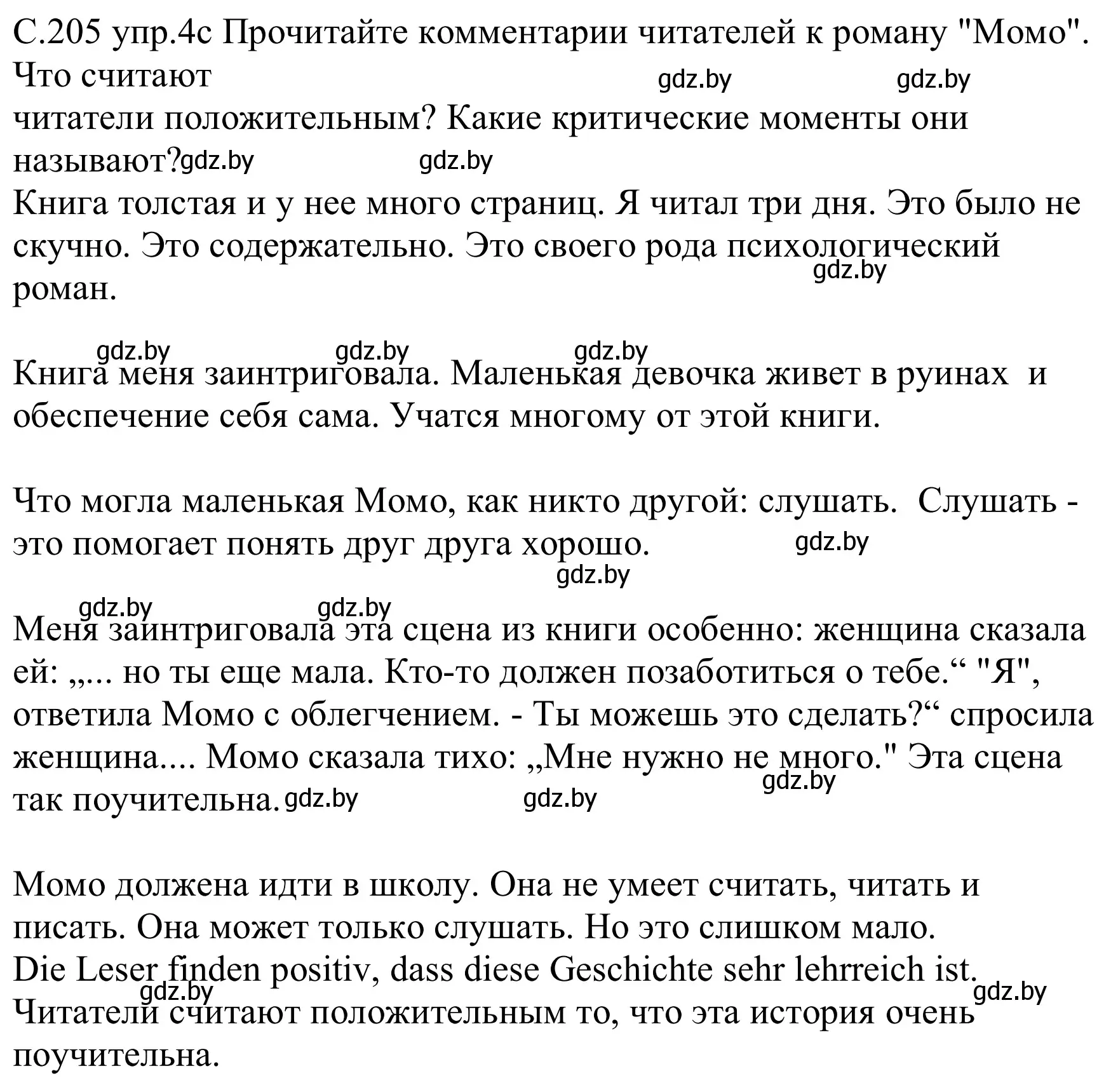 Решение номер 4c (страница 205) гдз по немецкому языку 8 класс Будько, Урбанович, учебник