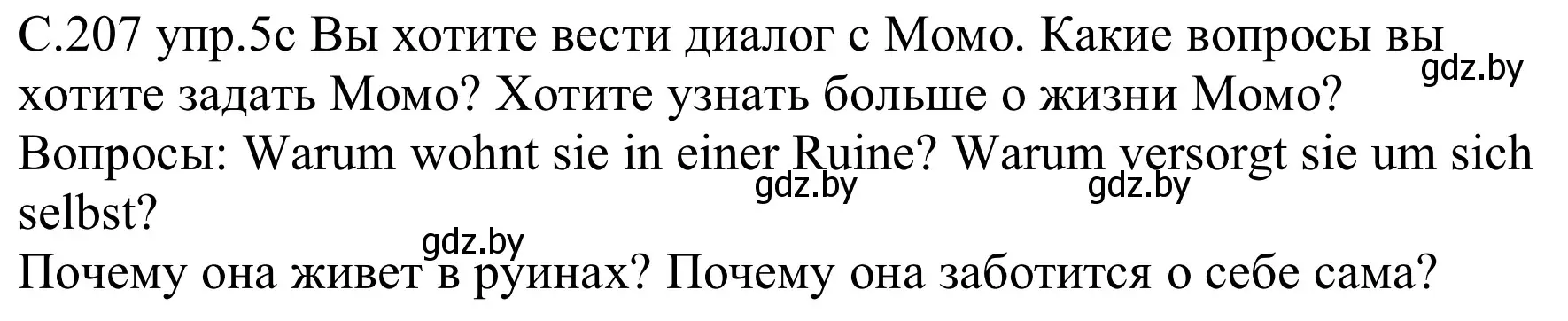 Решение номер 5c (страница 207) гдз по немецкому языку 8 класс Будько, Урбанович, учебник