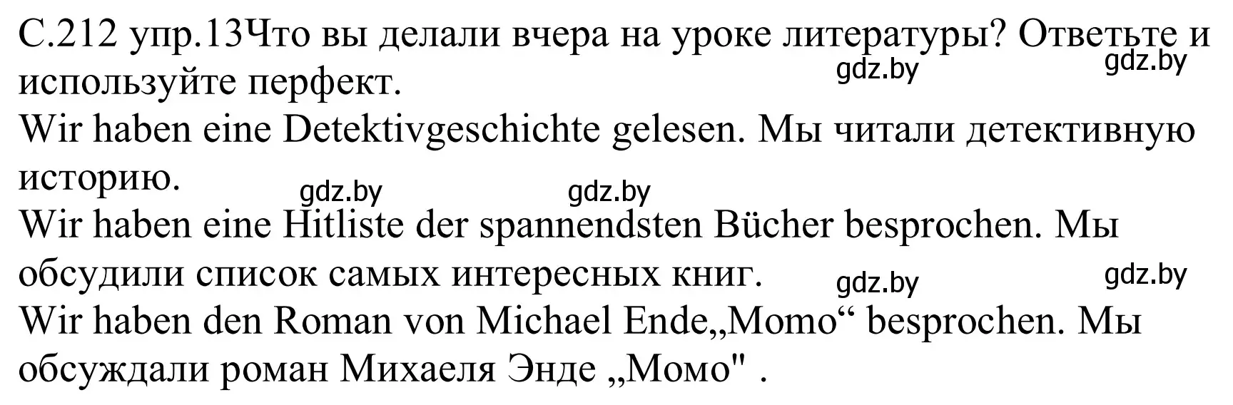 Решение номер 13 (страница 212) гдз по немецкому языку 8 класс Будько, Урбанович, учебник