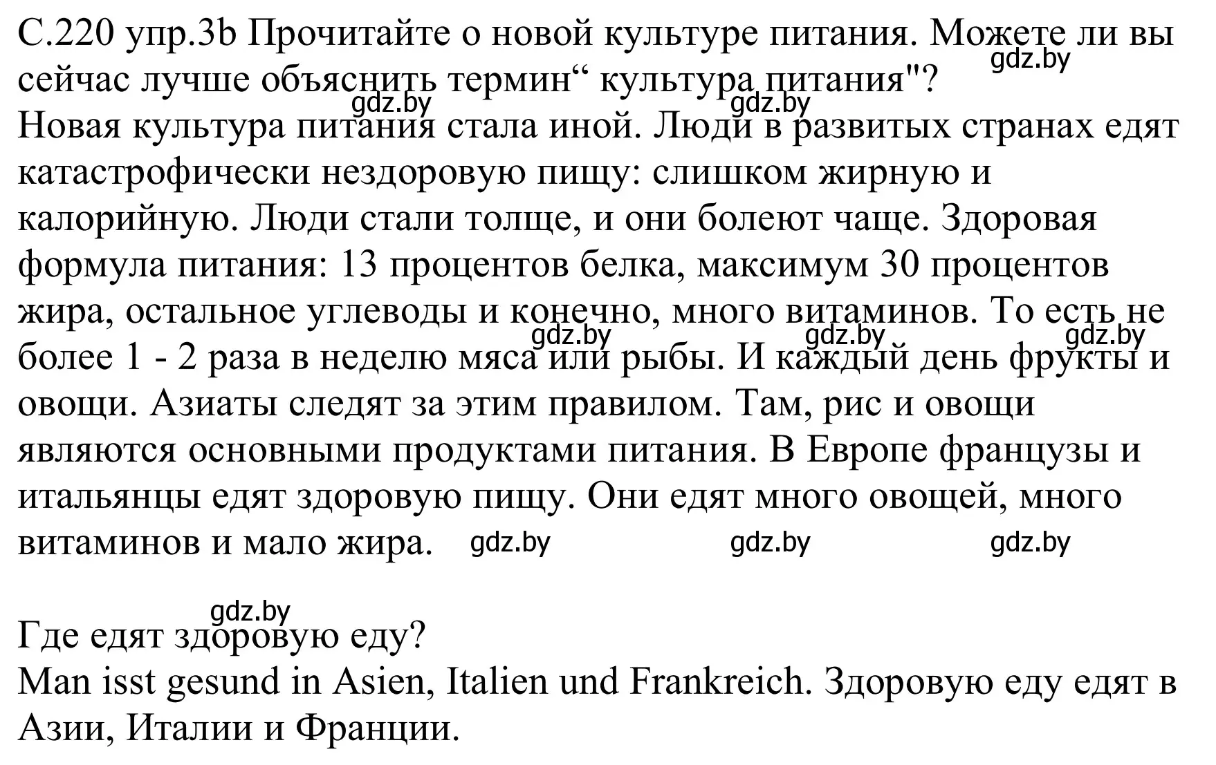 Решение номер 3b (страница 220) гдз по немецкому языку 8 класс Будько, Урбанович, учебник