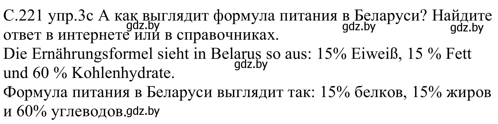 Решение номер 3c (страница 221) гдз по немецкому языку 8 класс Будько, Урбанович, учебник