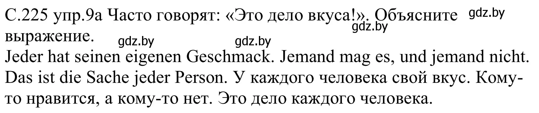 Решение номер 9a (страница 225) гдз по немецкому языку 8 класс Будько, Урбанович, учебник