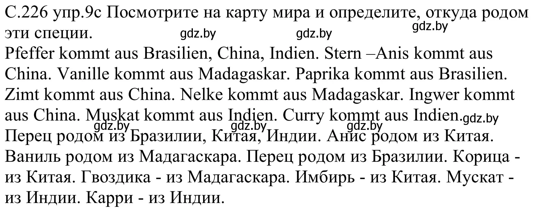 Решение номер 9c (страница 226) гдз по немецкому языку 8 класс Будько, Урбанович, учебник