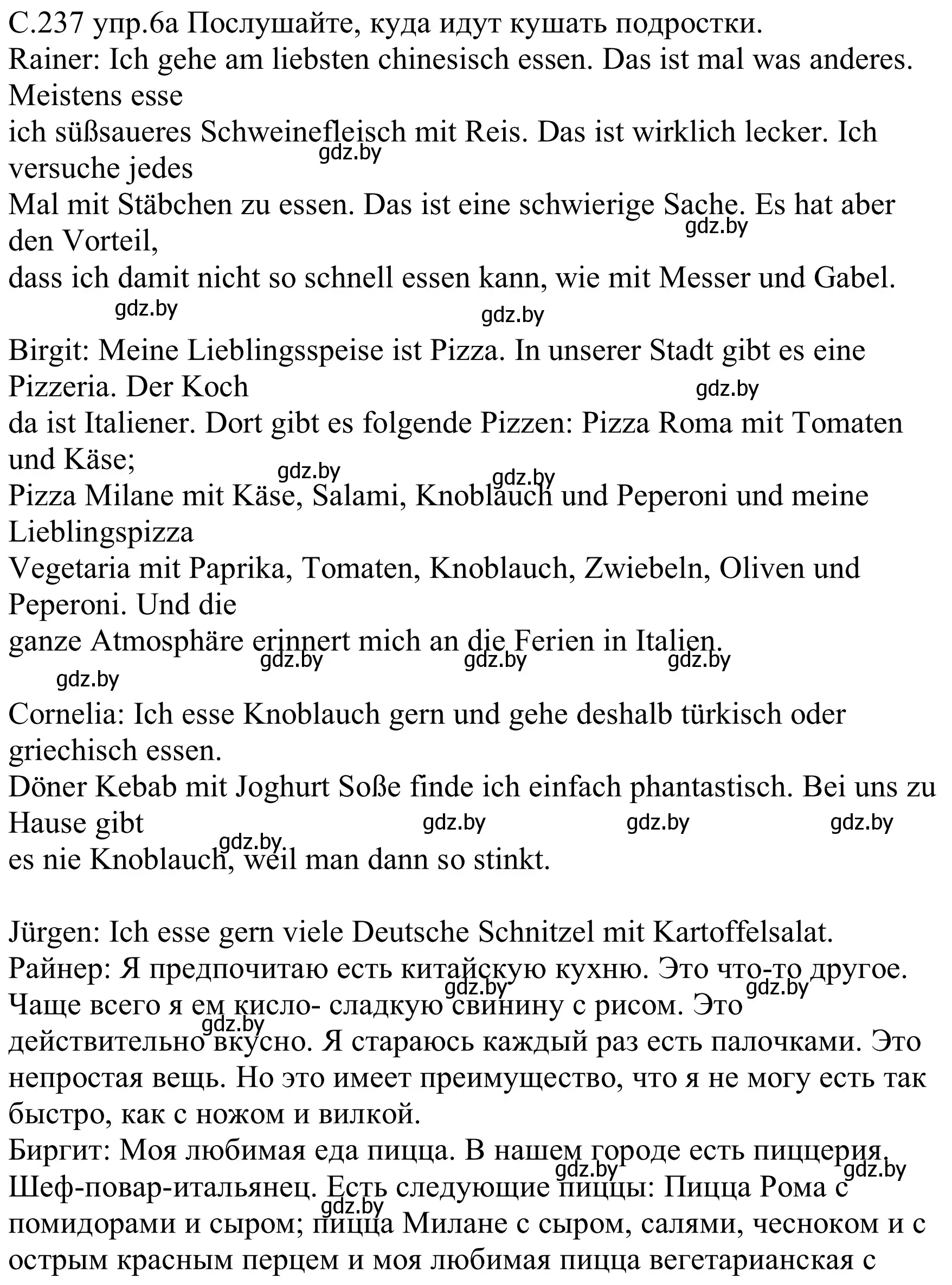 Решение номер 6a (страница 237) гдз по немецкому языку 8 класс Будько, Урбанович, учебник