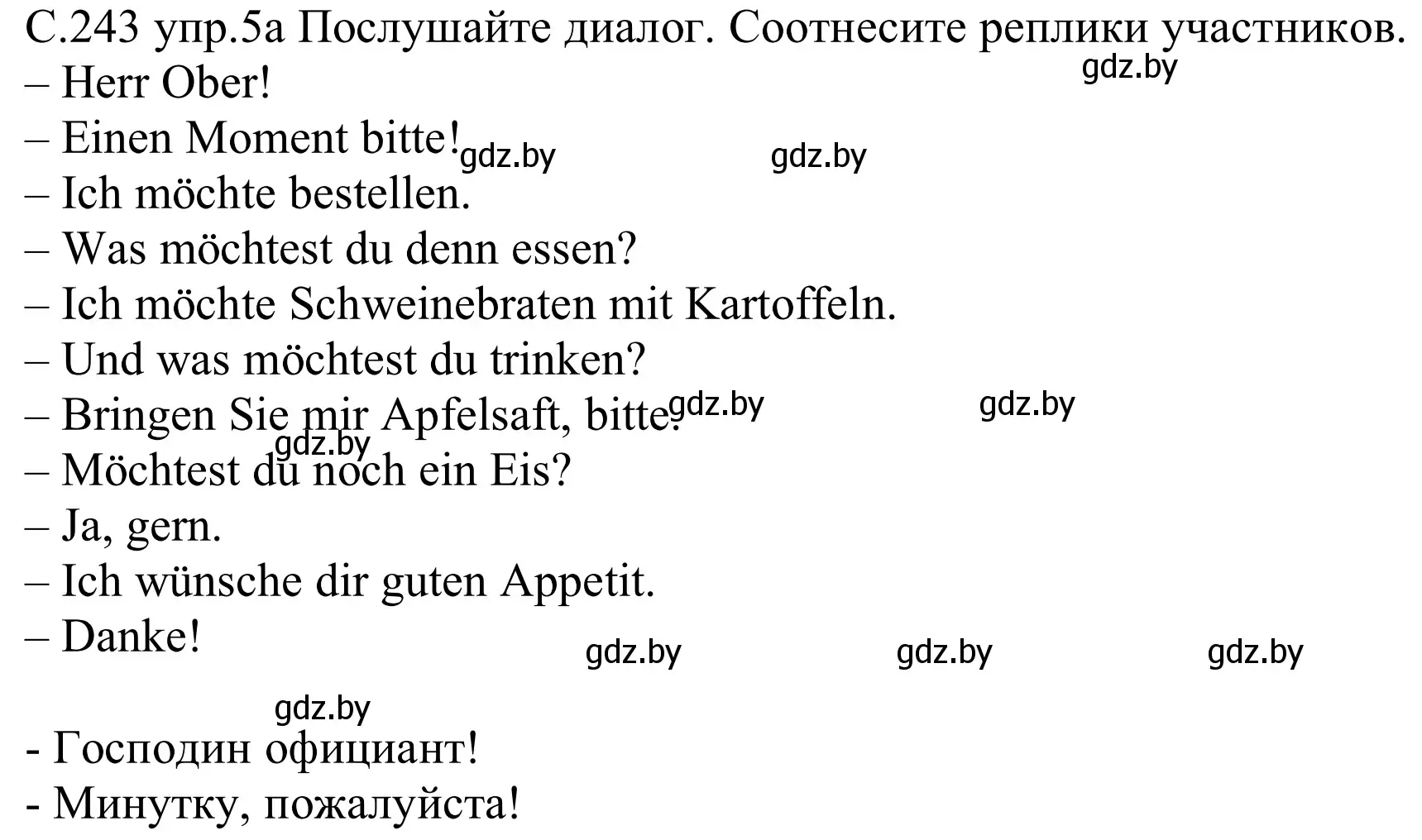 Решение номер 5a (страница 243) гдз по немецкому языку 8 класс Будько, Урбанович, учебник