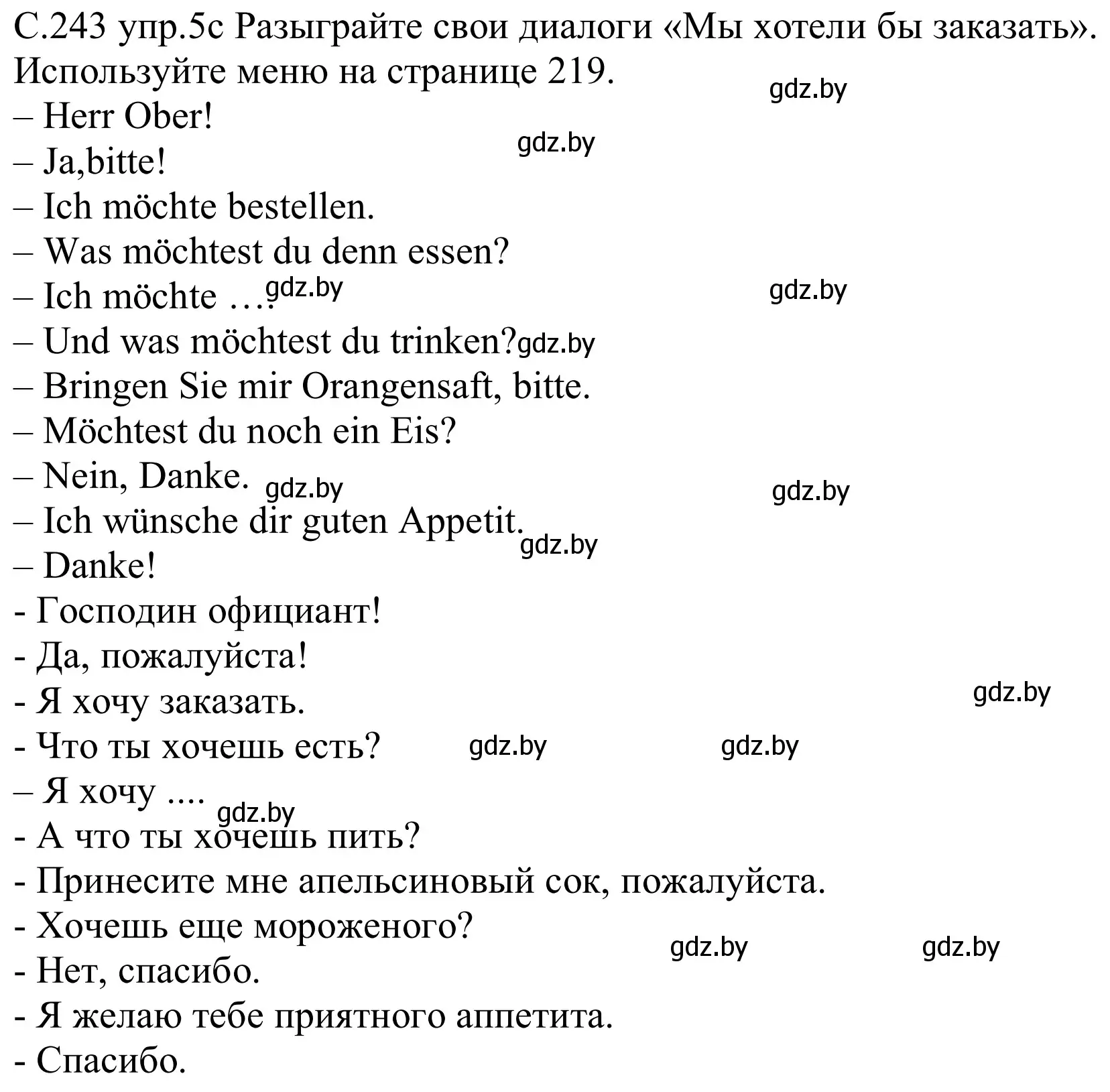Решение номер 5c (страница 243) гдз по немецкому языку 8 класс Будько, Урбанович, учебник