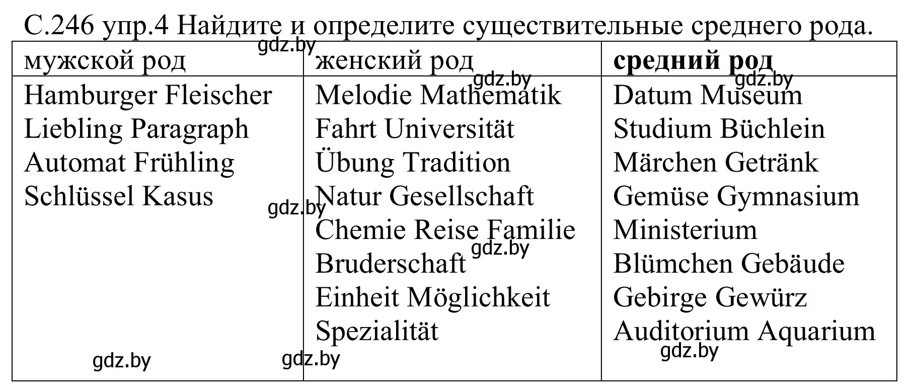 Решение номер 4 (страница 246) гдз по немецкому языку 8 класс Будько, Урбанович, учебник