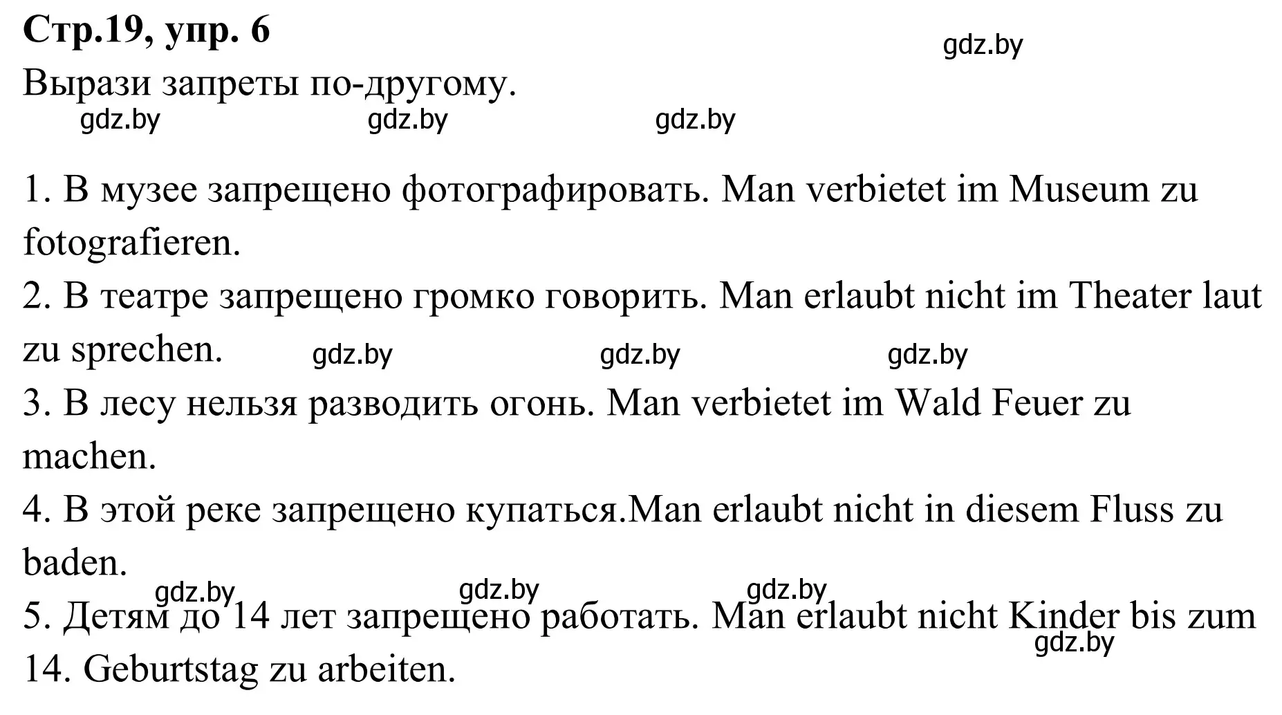 Решение номер 6 (страница 19) гдз по немецкому языку 9 класс Будько, Урбанович, рабочая тетрадь