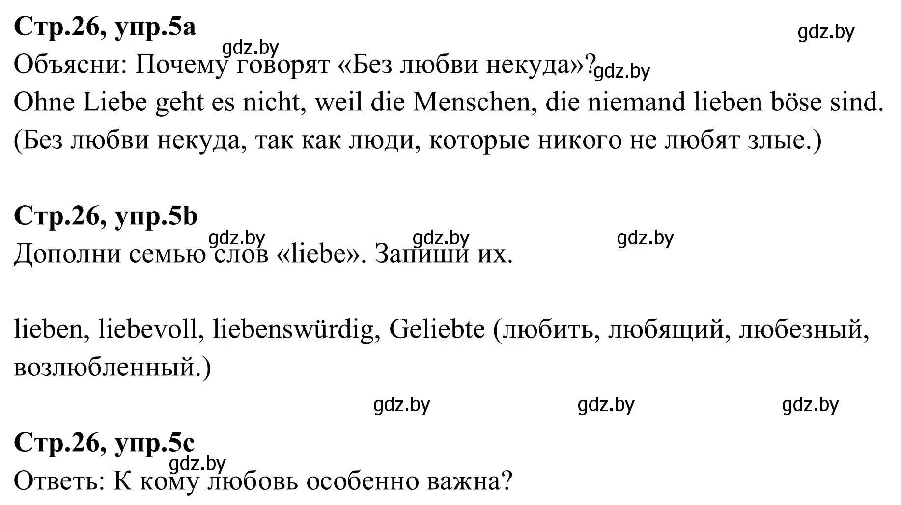 Решение номер 5 (страница 26) гдз по немецкому языку 9 класс Будько, Урбанович, рабочая тетрадь