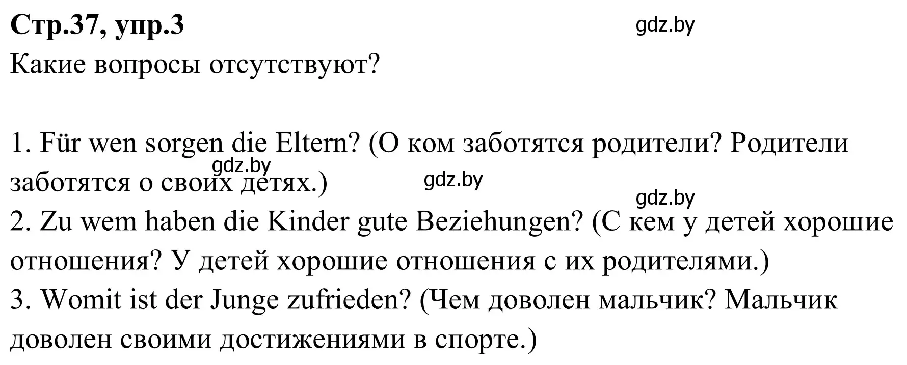 Решение номер 3 (страница 37) гдз по немецкому языку 9 класс Будько, Урбанович, рабочая тетрадь