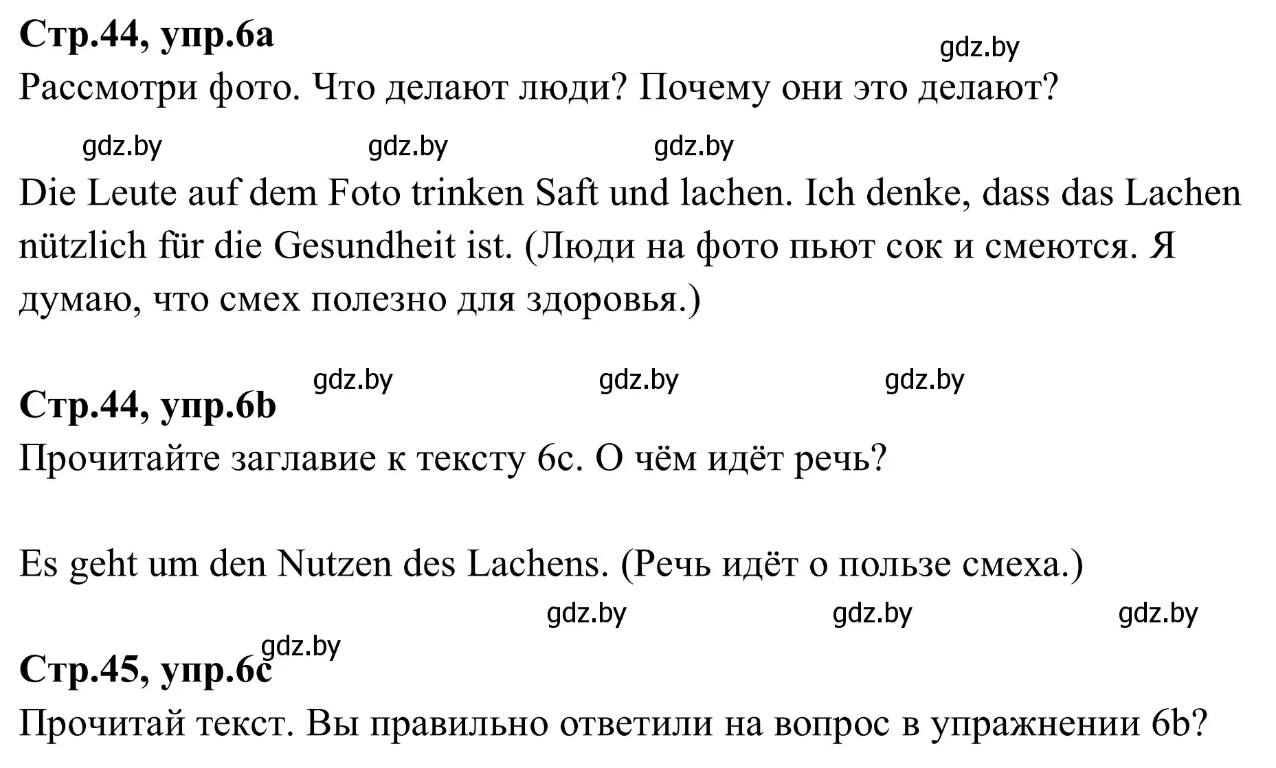 Решение номер 6 (страница 44) гдз по немецкому языку 9 класс Будько, Урбанович, рабочая тетрадь