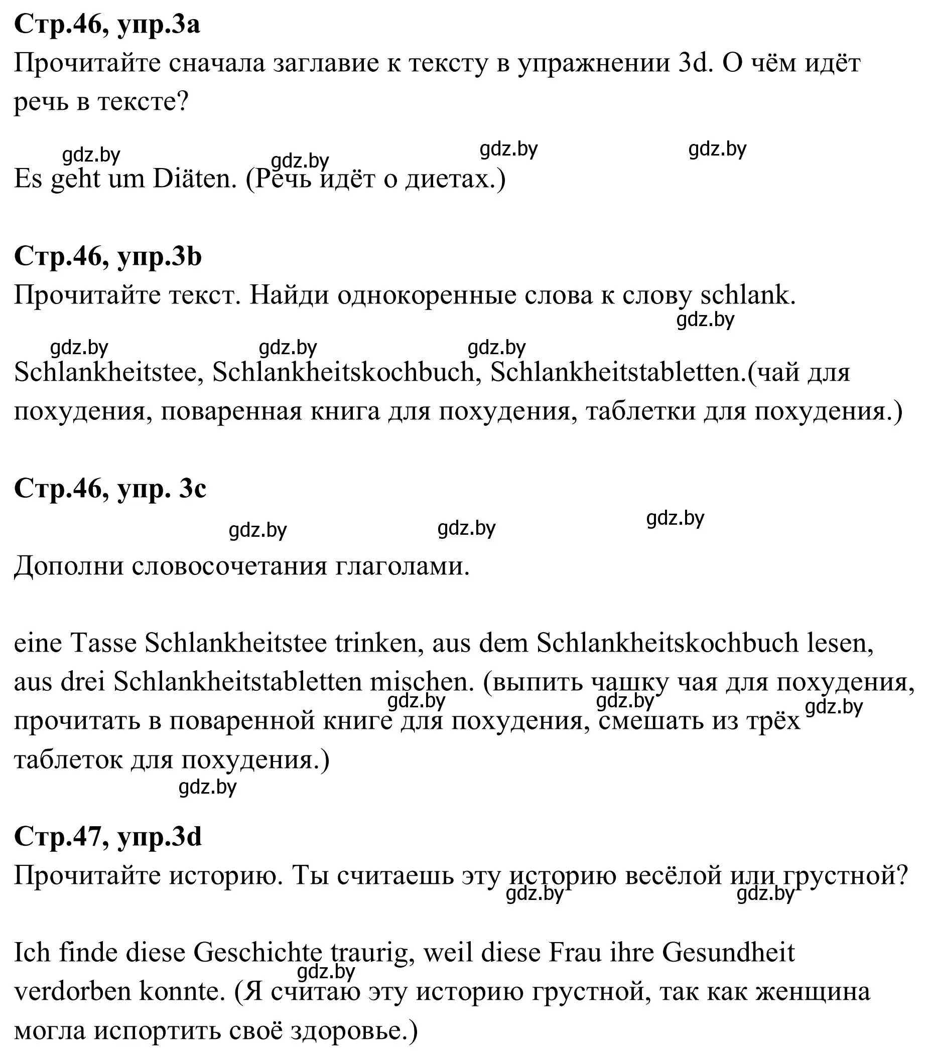 Решение номер 3 (страница 46) гдз по немецкому языку 9 класс Будько, Урбанович, рабочая тетрадь