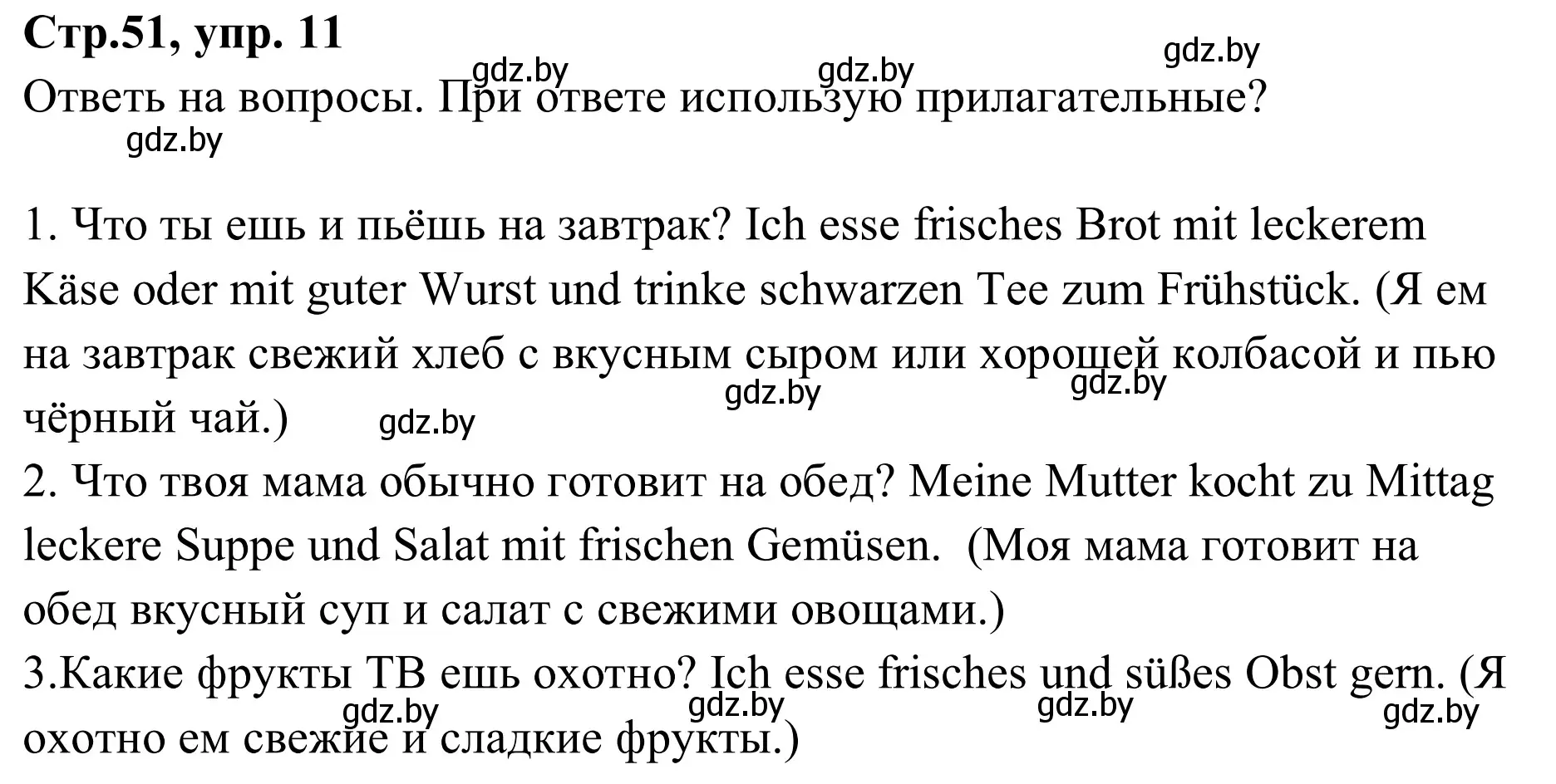 Решение номер 11 (страница 51) гдз по немецкому языку 9 класс Будько, Урбанович, рабочая тетрадь