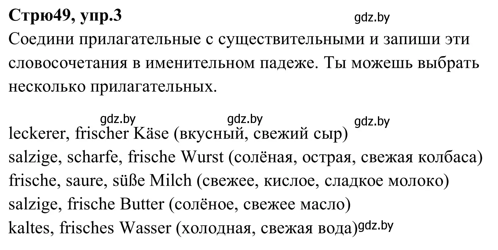 Решение номер 3 (страница 49) гдз по немецкому языку 9 класс Будько, Урбанович, рабочая тетрадь