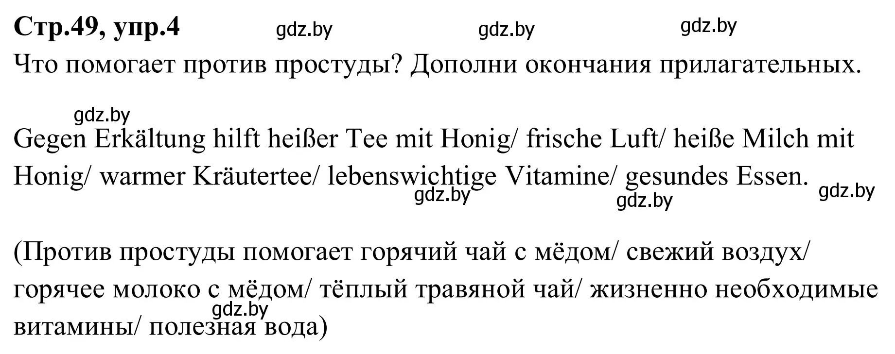 Решение номер 4 (страница 49) гдз по немецкому языку 9 класс Будько, Урбанович, рабочая тетрадь