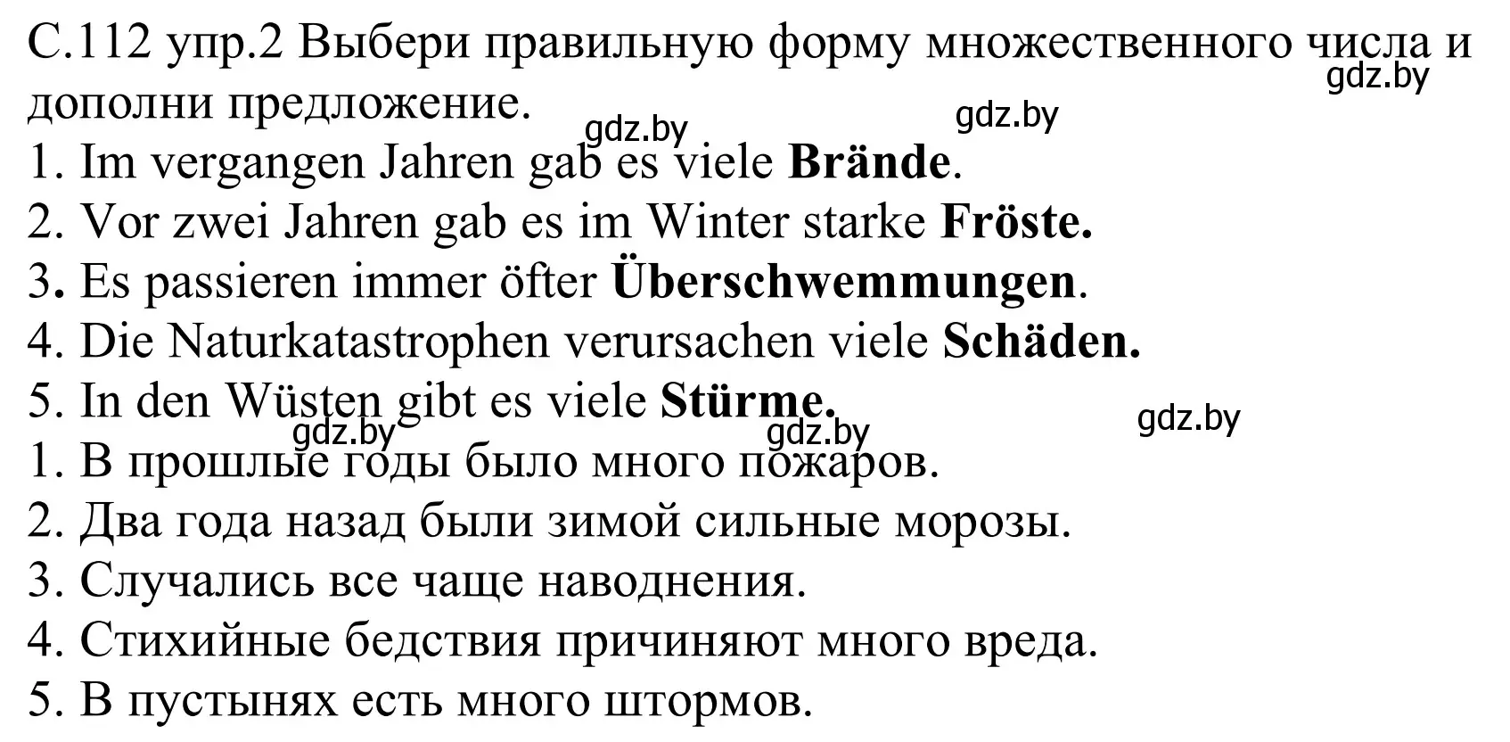 Решение номер 2 (страница 112) гдз по немецкому языку 9 класс Будько, Урбанович, рабочая тетрадь