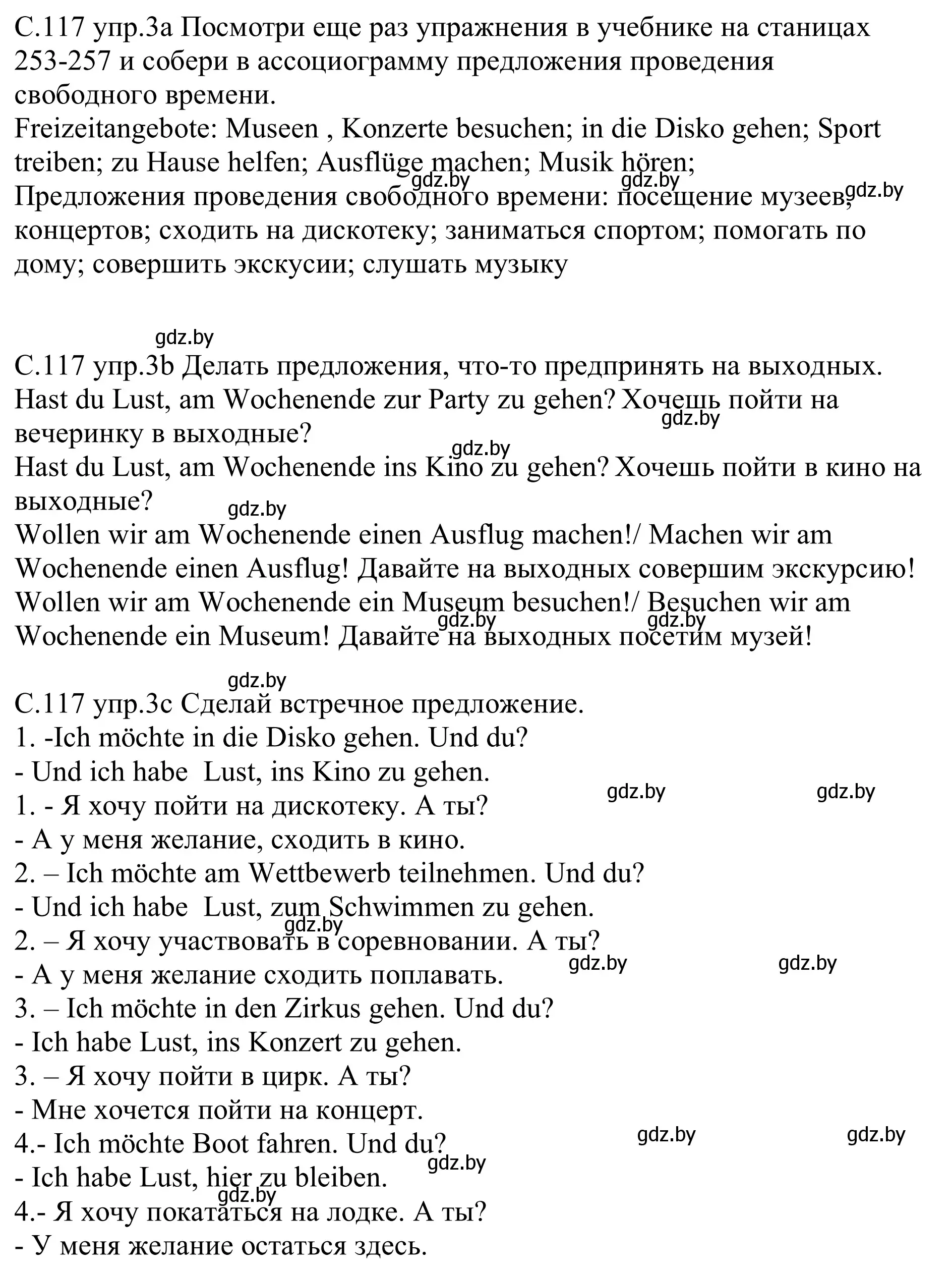 Решение номер 3 (страница 117) гдз по немецкому языку 9 класс Будько, Урбанович, рабочая тетрадь