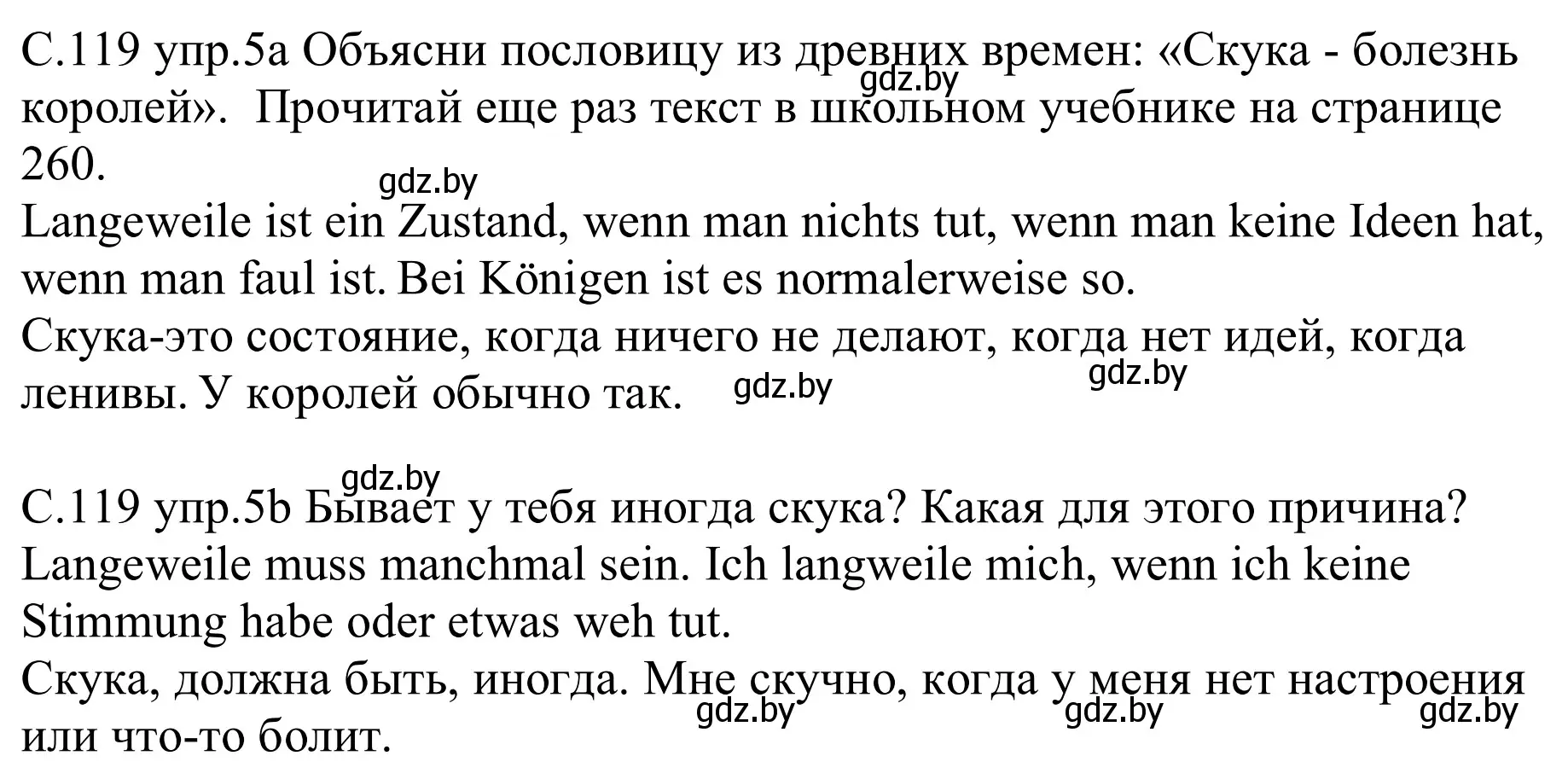 Решение номер 5 (страница 119) гдз по немецкому языку 9 класс Будько, Урбанович, рабочая тетрадь