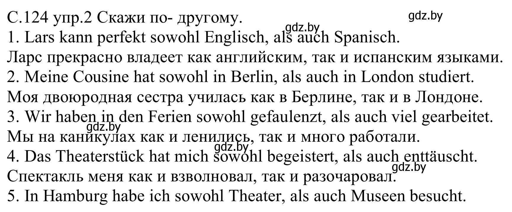 Решение номер 2 (страница 124) гдз по немецкому языку 9 класс Будько, Урбанович, рабочая тетрадь