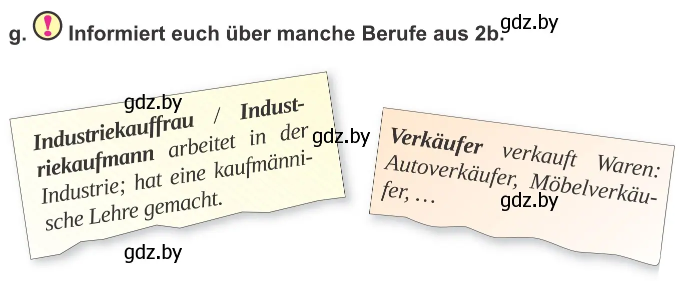 Условие номер 2g (страница 28) гдз по немецкому языку 9 класс Будько, Урбанович, учебник