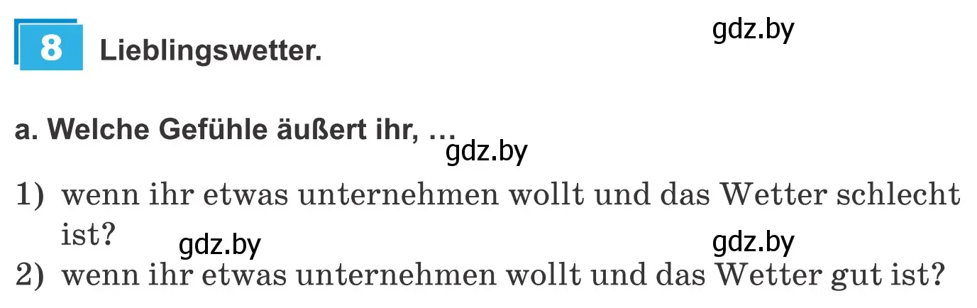 Условие номер 8a (страница 224) гдз по немецкому языку 9 класс Будько, Урбанович, учебник
