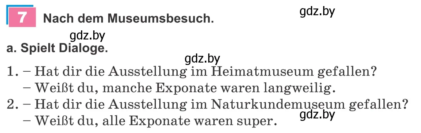 Условие номер 7a (страница 277) гдз по немецкому языку 9 класс Будько, Урбанович, учебник