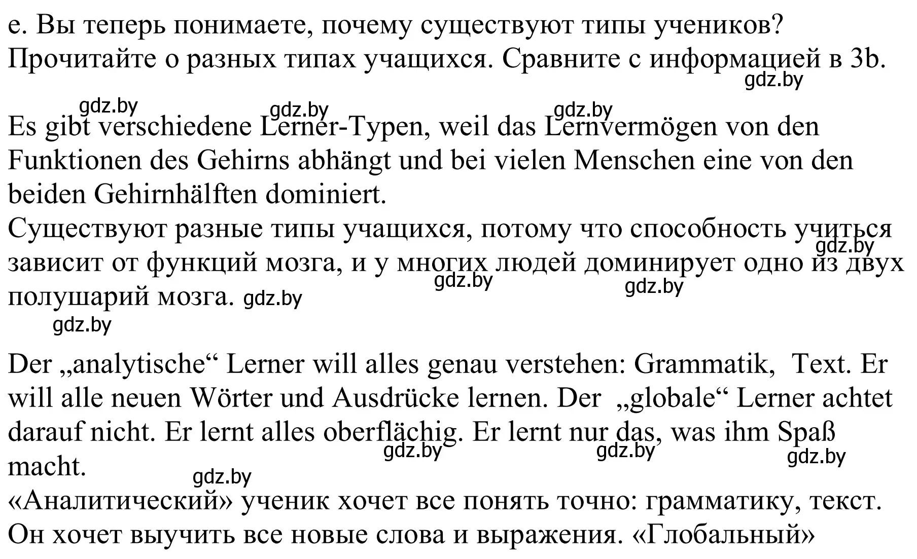 Решение номер 3e (страница 10) гдз по немецкому языку 9 класс Будько, Урбанович, учебник