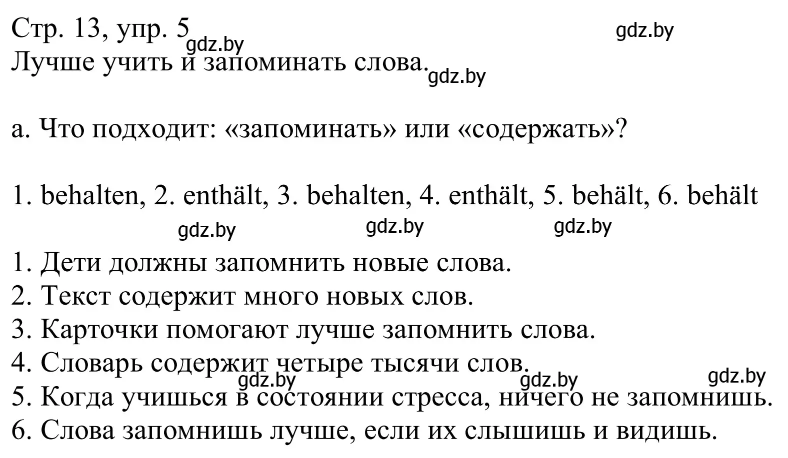 Решение номер 5a (страница 13) гдз по немецкому языку 9 класс Будько, Урбанович, учебник