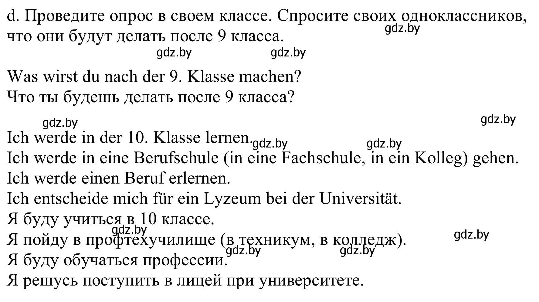 Решение номер 1d (страница 26) гдз по немецкому языку 9 класс Будько, Урбанович, учебник