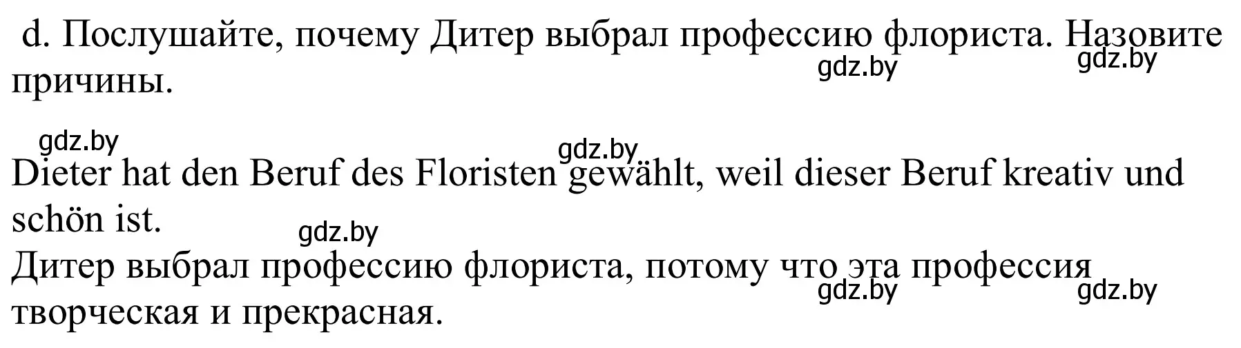 Решение номер 5d (страница 40) гдз по немецкому языку 9 класс Будько, Урбанович, учебник