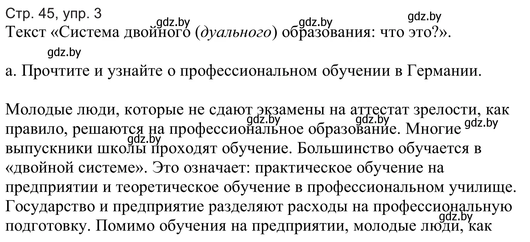 Решение номер 3a (страница 45) гдз по немецкому языку 9 класс Будько, Урбанович, учебник
