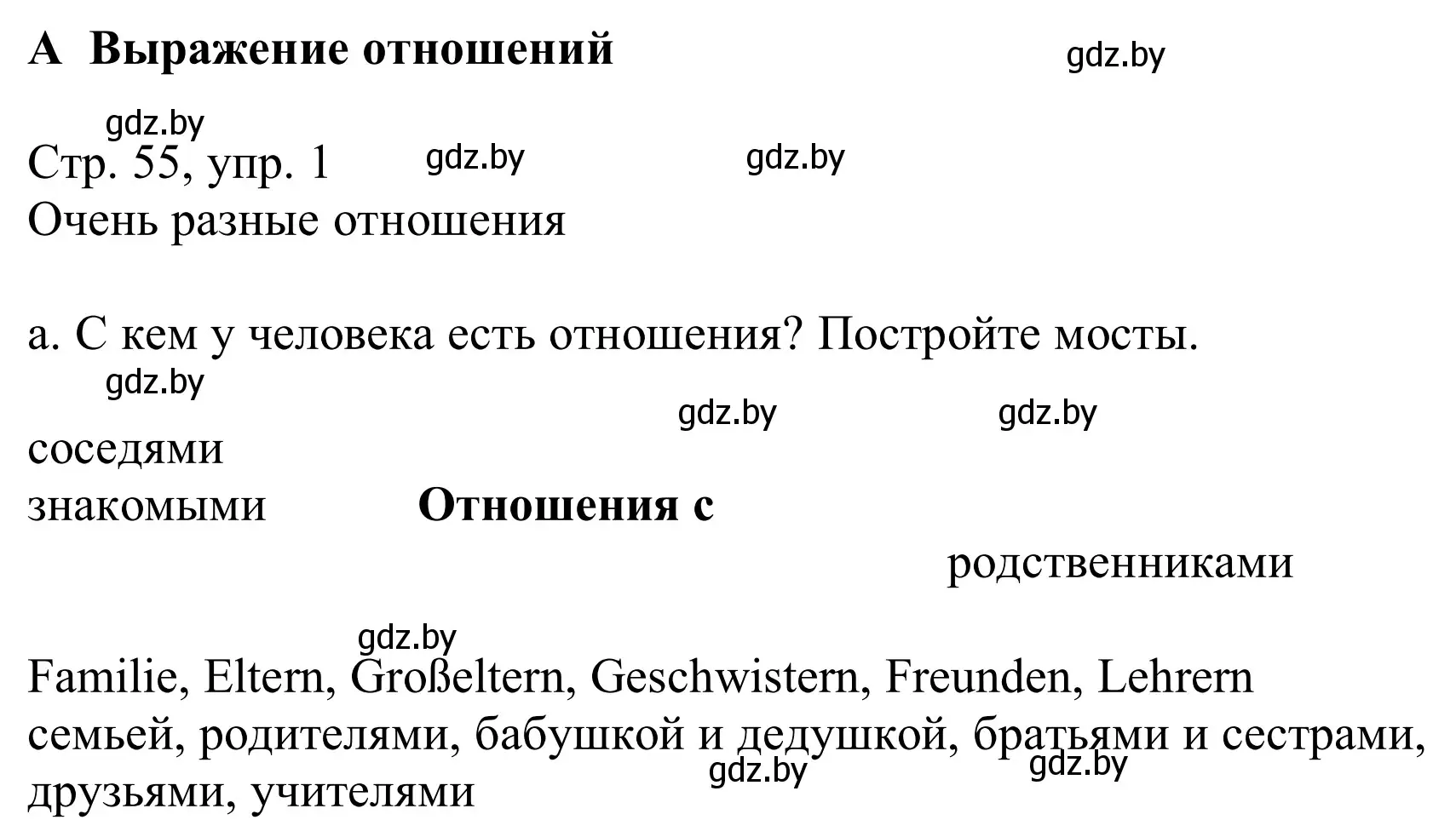 Решение номер 1a (страница 55) гдз по немецкому языку 9 класс Будько, Урбанович, учебник