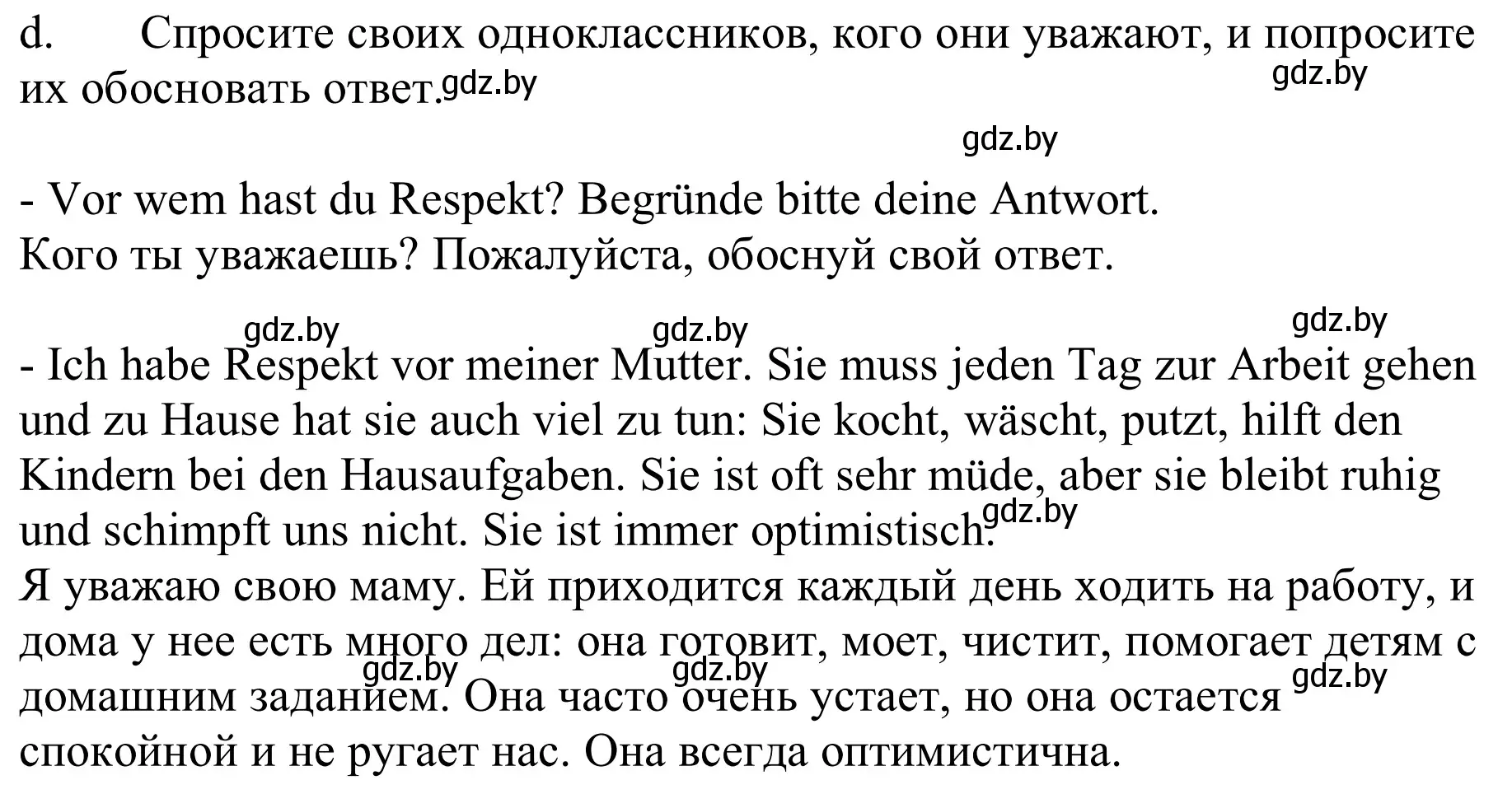 Решение номер 8d (страница 66) гдз по немецкому языку 9 класс Будько, Урбанович, учебник