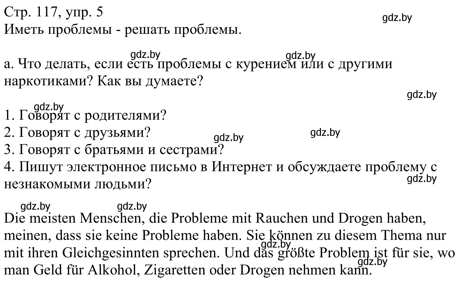 Решение номер 5a (страница 117) гдз по немецкому языку 9 класс Будько, Урбанович, учебник