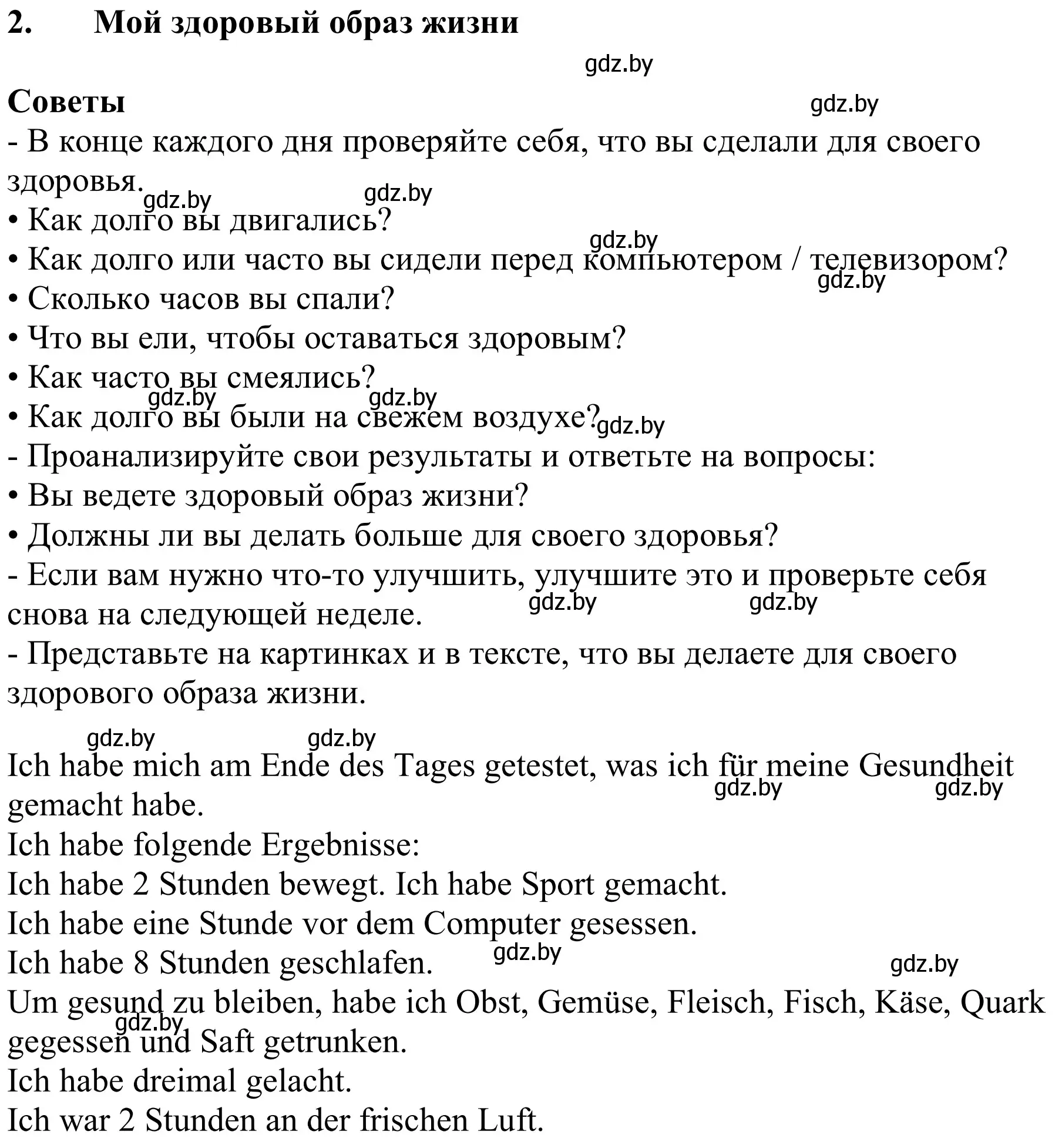 Решение номер 2. Meine gesunde Lebensweise (страница 131) гдз по немецкому языку 9 класс Будько, Урбанович, учебник